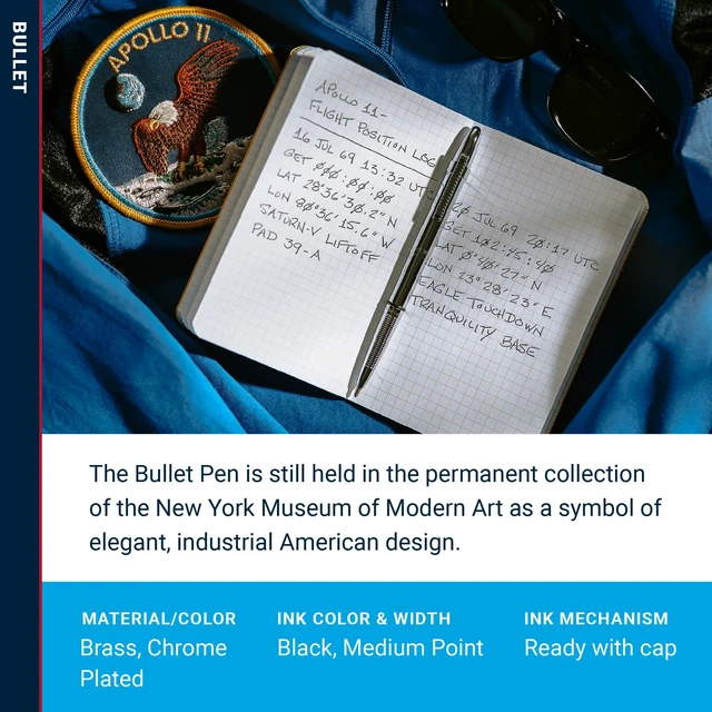 Alt view image 3 of 7 - Space Pen Chrome Pressurized Ballpoint Bullet Pen Compact Size, Writes Upside Down and in Extreme Temperatures, Black Ink, Medium Point, Pocket Clip, Made in the USA