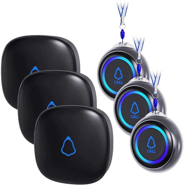 Main image of Wireless Caregiver Pager, 3 Call Buttons + 3 Receivers for Elderly at Home Medical Life Alert System for Seniors/Kids, SOS Emergency Panic Call Bell, Nurse Calling/Patient Assistance Help Buzzer Alarm