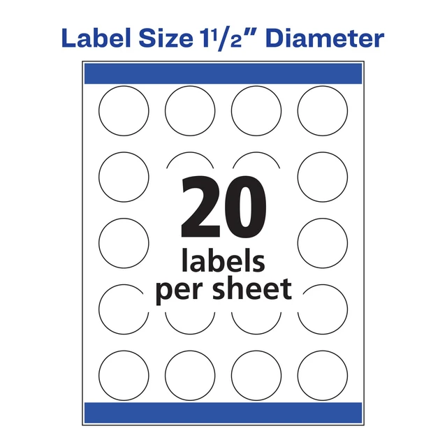 Alt view image 4 of 6 - Matte White Round Labels, Sure Feed Technology, Permanent Adhesive, 1-1/2", 400 Labels (8293)