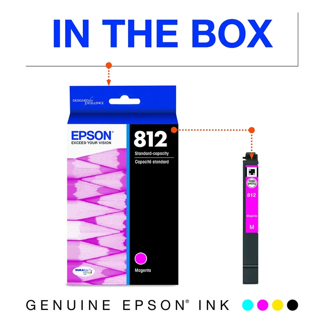 Alt view image 2 of 5 - T812 DURABrite Ultra Ink Standard Capacity Magenta Cartridge (T812320-S) for Select Workforce Pro Printers (Pack of 2)