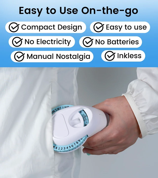 Alt view image 5 of 7 - Embossing Label Maker Vintage Manual with 3 Rolls 3D Label Tapes Lightweight Handheld Embossed Labeler, Back-To-School Supplies, Classroom Must Have, Scrapbook Crafting Daily Personalized