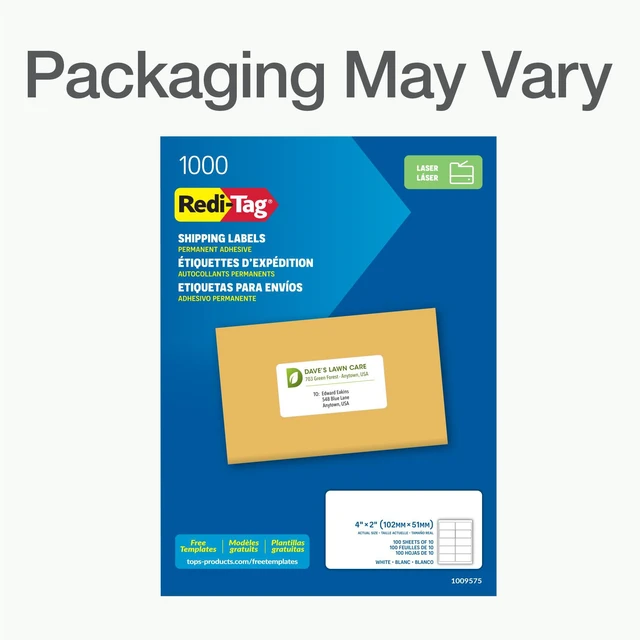 Alt view image 6 of 6 - 2" x 4" Shipping Labels, 1000 per Pack, White, Laser Printer Labels, Self-Adhesive, Permanent Stick, Smudge-Resistant, Perfect for Shipping, Mailing, and Warehouse Use