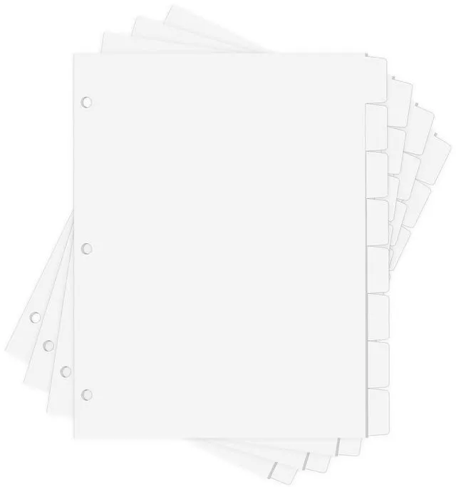Alt view image 2 of 7 - Binder Dividers for 3 Ring Binder, 1/5 Cut Tabs, Letter Size Blank Dividers Write On Page with 5 Big Tabs for School Office Home, 4 Sets, 32 Dividers, White