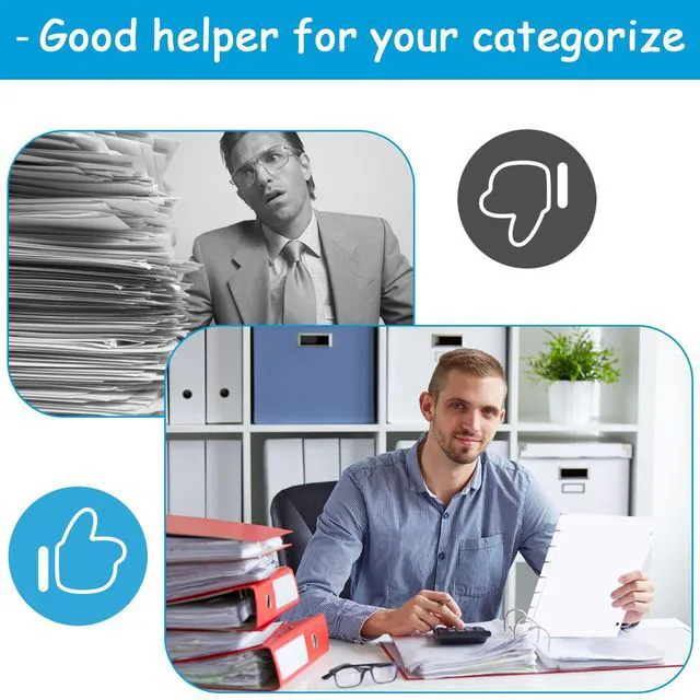 Alt view image 6 of 7 - Binder Dividers for 3 Ring Binder, 1/5 Cut Tabs, Letter Size Blank Dividers Write On Page with 5 Big Tabs for School Office Home, 4 Sets, 32 Dividers, White