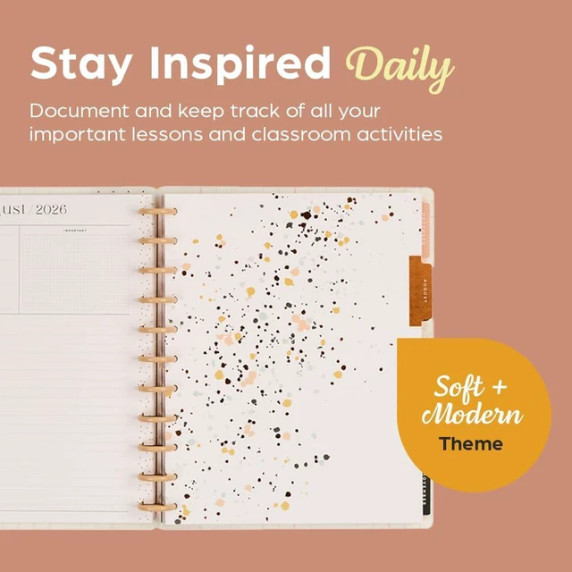 Alt view image 4 of 6 - Happy Planner Disc-Bound Planner July 2026June 2027, Big Size Includes 3 extra months and 2 sticker sheets, 8.5" x 11", Teacher Layout, Soft + Modern theme