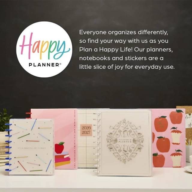 Alt view image 6 of 6 - Happy Planner Disc-Bound Planner July 2026June 2027, Big Size Includes 3 extra months and 2 sticker sheets, 8.5" x 11", Teacher Layout, Soft + Modern theme