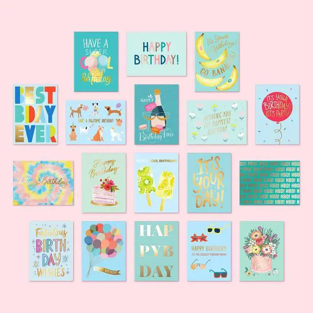 Alt view image 5 of 7 - Happy Birthday Cards with Envelopes and Assortment Box Variety Set of 50 Assorted Birthday Notes. Perfect Bulk Pack for Celebrations, Office, Friends, Family, and Special Occasions