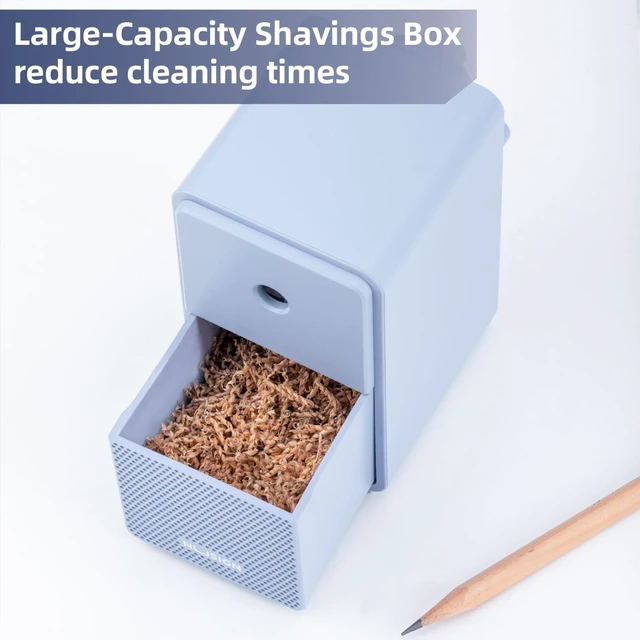 Alt view image 6 of 6 - Manual Pencil Sharpener, Blue Auto-in Hand Crank Pencil Sharpener with Adjustable Point for Colored Pencils, Students, Kids, Classroom, Home, Office