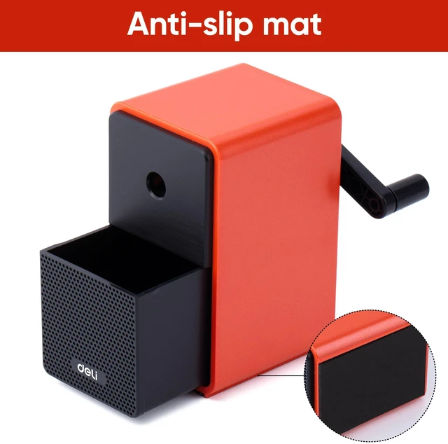 Alt view image 6 of 7 - Manual Pencil Sharpener, Deep Red Auto-in Hand Crank Pencil Sharpener with Adjustable Point for Colored Pencils, Students, Kids, Classroom, Home, Office