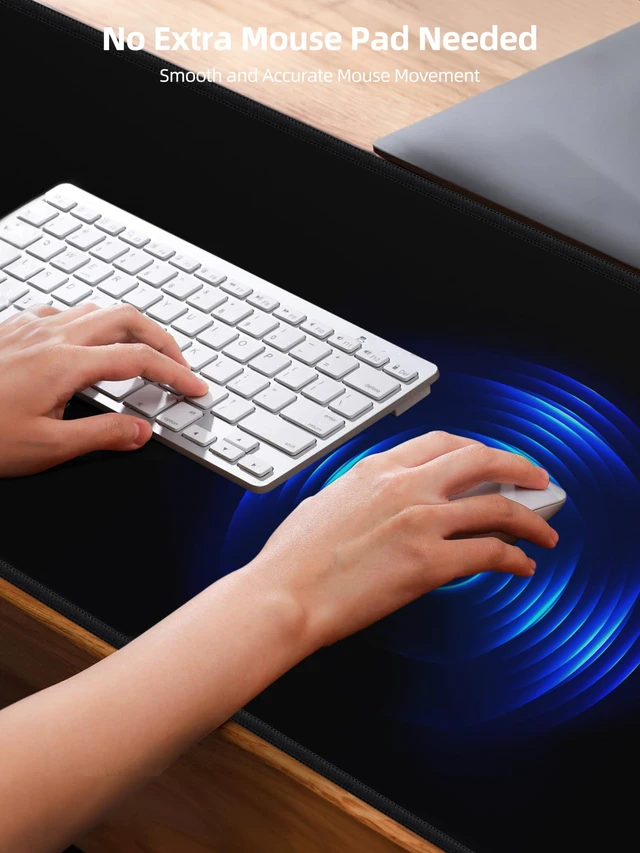 Alt view image 6 of 7 - Mouse Pad 31.5x15.75 Inch with Calculator, 15W Magnetic Wireless Charging Desk Mat, XXL Desk Pad, Home Office Large Keyboard Pad with Ultra-Smooth Surface, Non-Slip Base (Black)