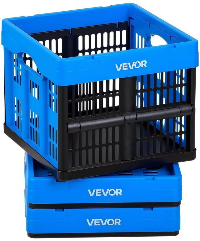 Main image of Plastic Collapsible Storage Bins, 25L 3 Packs, Stackable Folding Storage Crates with Handles, Holds 22 lbs Per Bin, Foldable Heavy Duty Containers, Space-Saving Baskets, for Home Organizing