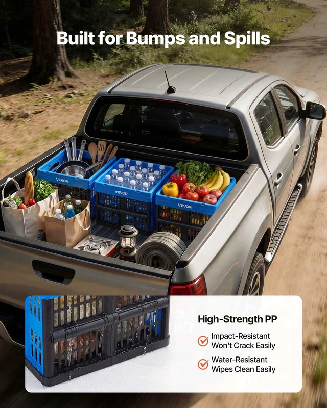 Alt view image 6 of 7 - Plastic Collapsible Storage Bins, 25L 3 Packs, Stackable Folding Storage Crates with Handles, Holds 22 lbs Per Bin, Foldable Heavy Duty Containers, Space-Saving Baskets, for Home Organizing