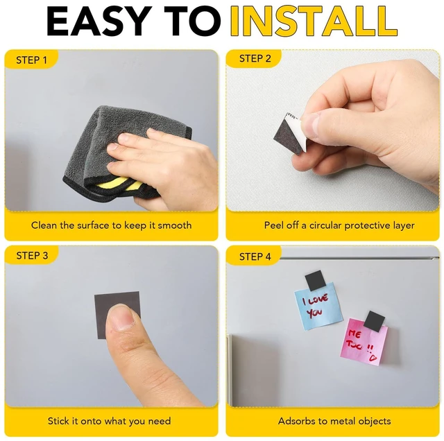 Alt view image 4 of 6 - Magnets with Adhesive Backing 300Pcs Squares 0.8 x 0.04inch for Whiteboard,Crafts, Small Magnetics Tape,Magnetic Sheets, Magnetism Strips,Stickers,for Classroom,Refrigerator