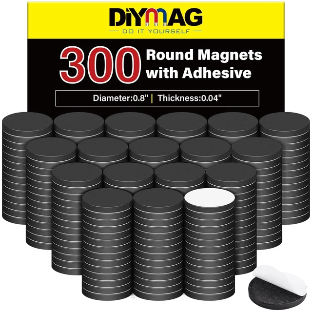 Main image of Magnets with Adhesive Backing 300Pcs Rounds 0.8 x 0.04inch for Whiteboard,Crafts, Small Magnetics Tape,Magnetic Sheets, Magnetism Strips,Stickers,for Classroom,Refrigerator