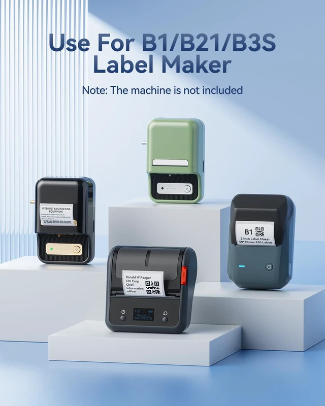 Alt view image 6 of 6 - Thermal Label Maker Paper 50×30 mm 230 Labels/Roll White 3Packs, for B1 B21 B31 B3S K3 Label Maker Labels for B1 B2 B21 B31 B3S K3 B4 Label Maker