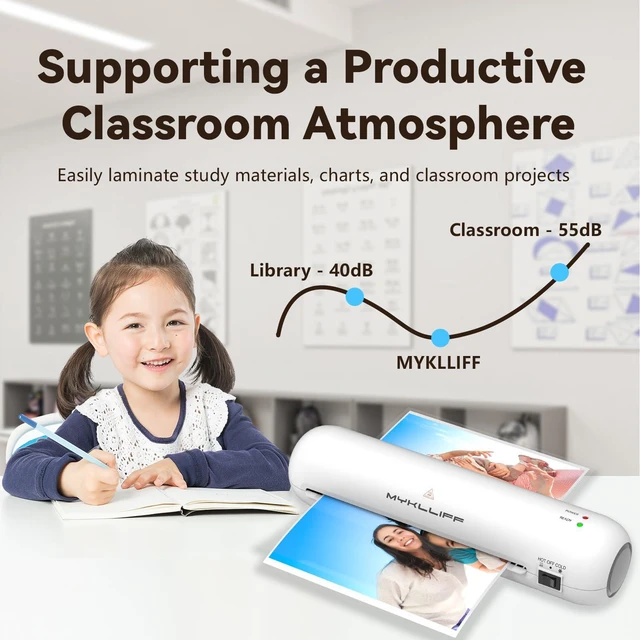 Alt view image 7 of 7 - Laminator Machine 9-Inch Portable Thermal Laminater with Hot & Cold Modes, A4 Small Laminating Machine with ABS Jam-Release, 3-Min Warm-Up, 6-in-1 Photo Laminator Kit for Home and Class, White