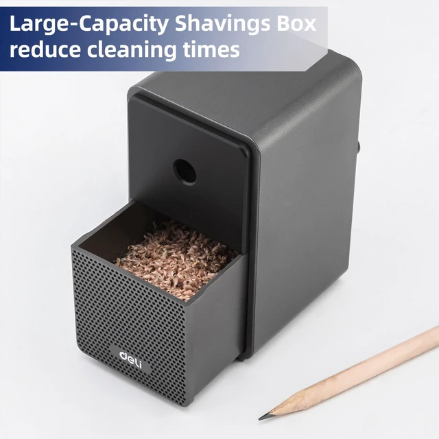 Alt view image 6 of 6 - Manual Pencil Sharpener, Black Auto-in Hand Crank Pencil Sharpener with Adjustable Point for Colored Pencils, Students, Kids, Classroom, Home, Office