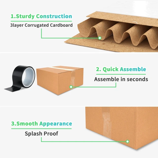 Alt view image 5 of 7 - 12x12x6 Shipping Boxes 15 Pack, Brown Corrugated Cardboard Boxes with Side-Lock and Pre-Applied Double-Sided Tape, Easy Assemble Packing Mailer Boxes for Small Business Shipping