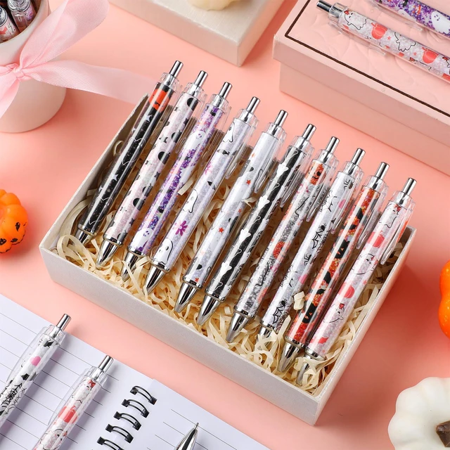 Alt view image 2 of 5 - 50 Pcs Halloween Pens Bulk Pink Ghost Ballpoint Pens Spooky Cartoon Cute Ghost Bat Halloween Holiday Gifts for Home Office School Writing Stationery Supplies