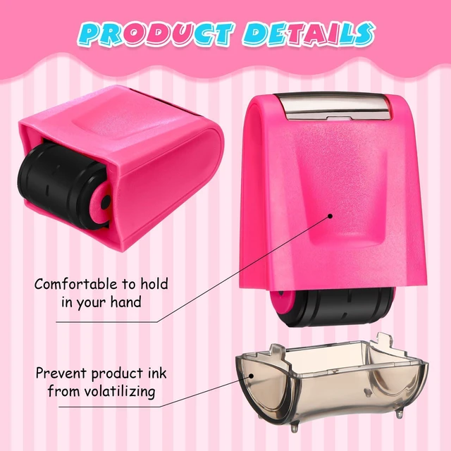 Alt view image 4 of 6 - 2 Pcs Roller Stamps Classroom,2.72 X 2.44 X 1.65 Inch,Green, Pink Kindergarten Education Must Haves, Handwriting Practice Tool in Teacher Classroom, Back to School Gift Helping Kids Learning