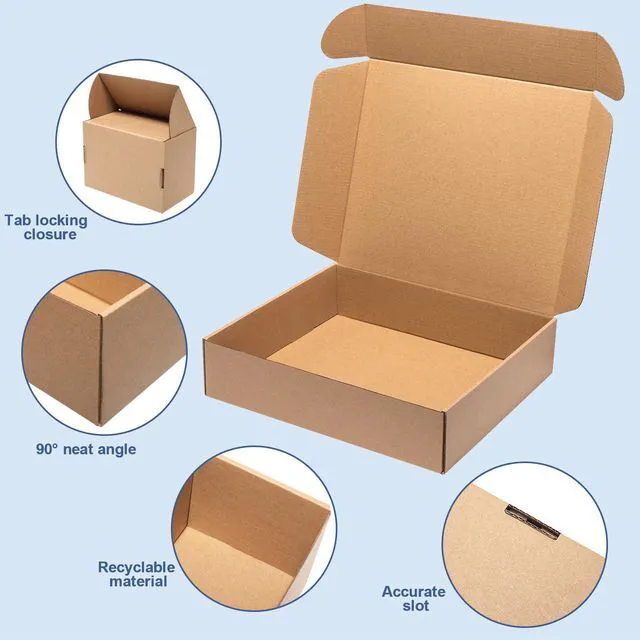 Alt view image 4 of 6 - Brown Shipping Boxes 13x11x3" 25 Pack Corrugated Cardboard Mailers Kraft Medium Literature Mailer Packaging Supplies, Mailing Boxes for Small Business