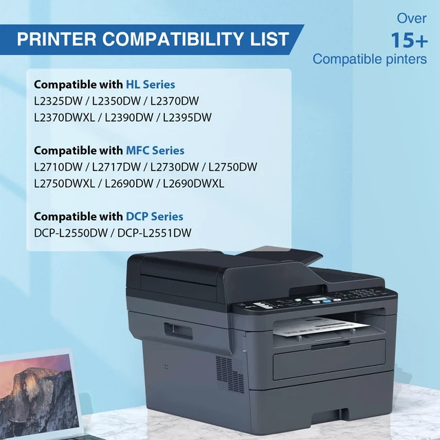 Alt view image 2 of 7 - TN760 Toner Compatible Replacement for Brother TN760 TN-760 TN730 TN-730 Compatible for MFC-L2710DW DCP-L2550DW MFC-L2750DW HL-L2395DW HL-L2350DW HL-L2370DW HL-L2390DW Printer Black (4 Pack)