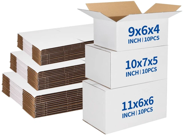 Main image of Assorted Sizes Shipping Boxes 30 Pack (11x6x6, 10x7x5, 9x6x4)