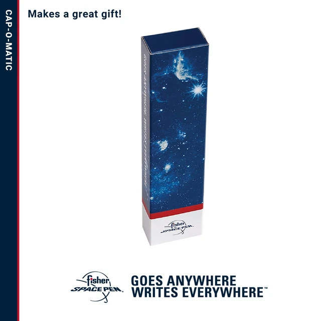 Alt view image 7 of 7 - Space Pen Lacquered Brass Cap-O-Matic Pen, Black Ink, Gift Box Pressurized Ballpoint Pen, Writes Upside Down & in Extreme Temperatures, Medium Point, Pocket Clip, Made in the USA