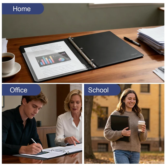 Alt view image 6 of 7 - 0.5-1-Inch 3-Ring-Binder with Pockets, Basic Binders 1-inch View Round Binders Holds US Letter Size 8.5'' x 11'' - Bundle Packs Perfect for Home, Office, and School (0.5'' - Black -12 Packs)