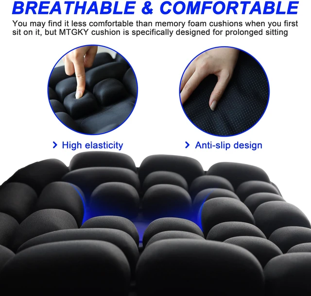 Alt view image 3 of 7 - Upgrade Travel Seat Cushion for Airplane,Portable&Adjustable Air Seat Cushion,Coccyx Tailbone Pain Relief Chair Pad,Inflatable Cushion for Wheelchair, Travel,Driving,Office Work