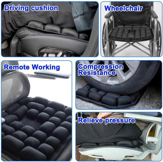 Alt view image 4 of 7 - Upgrade Travel Seat Cushion for Airplane,Portable&Adjustable Air Seat Cushion,Coccyx Tailbone Pain Relief Chair Pad,Inflatable Cushion for Wheelchair, Travel,Driving,Office Work