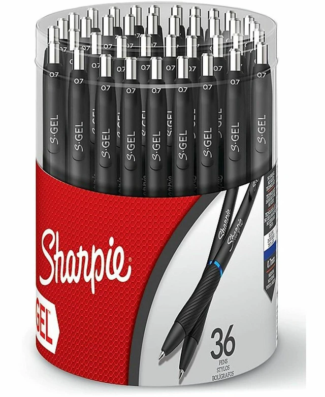 Alt view image 4 of 7 - S-Gel Pens, Medium Point (0.7mm), Blue Gel Ink, 36 Count - Writing, Note-Taking, Office Supplies, No Smear, No Bleed
