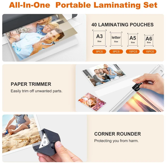 Alt view image 6 of 7 - Laminator, 13 Inch 7-in-1 Thermal Laminator Machine with Never Jam Technology, with 40 Laminting Sheets for Home, Office, and Classroom Organization Supplies