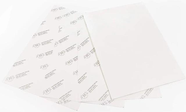 Alt view image 2 of 7 - Waterslide Decal Paper INKJET WHITE 20 Sheets Premium Water Slide Transfer Paper, Bright White, A3 Size, 11.75 x 16.5 Inch