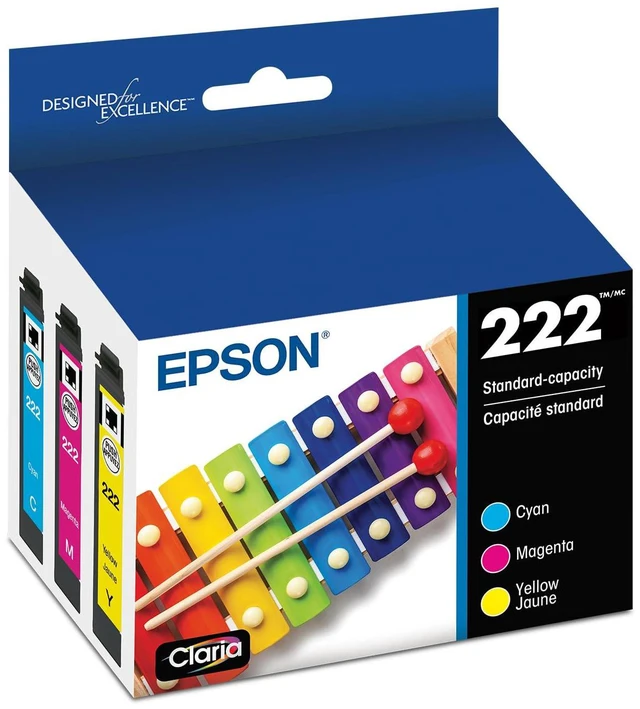 Main image of 222 Genuine Ink Standard Capacity 3 Color Combo Pack T222520 Works with WorkForce WF-2960 and Expression XP-5200 Inkjet Printers
