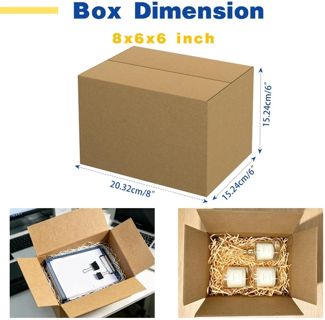 Alt view image 2 of 6 - 30 Pack 8x6x6 inches Small Shipping Boxes Brown Corrugated Cardboard Boxes for Packing, Mailing, Moving, Business