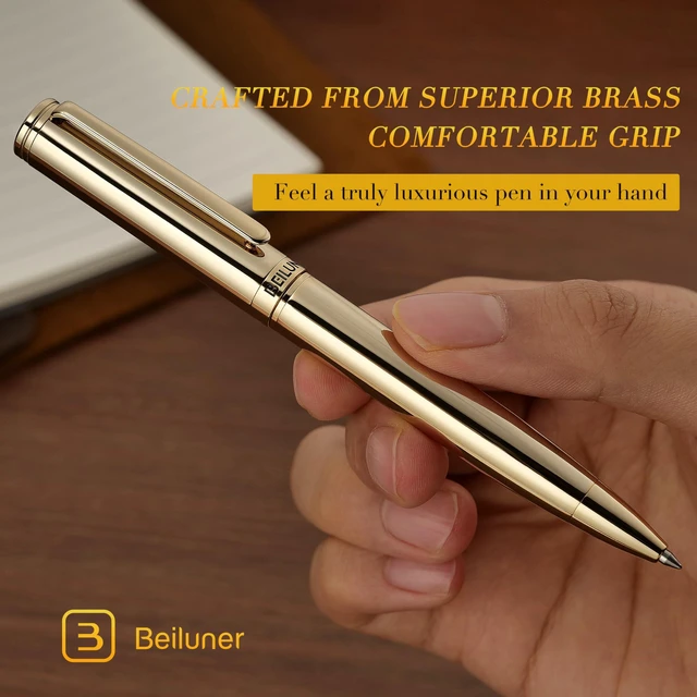 Alt view image 7 of 7 - Gold Gel Pen, Stunning Luxury Pens with 24K Gold Plating, Black Ink Refill, Executive Gift Set for Family & Friends, Writing, Fancy, Office, Retractable, Graduation Gifts, Nice Designer Pens