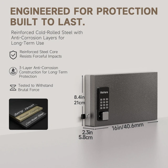 Alt view image 2 of 7 - 24 Key Lock Box Smart Key Organier Cabinet with Keypad & App for Office Wall Mounted Lockbox use Bluetooth, Custom/One Time Password, WiFi (Need W100 Bridge) Unlock for School, Office, Fleet, Hotel