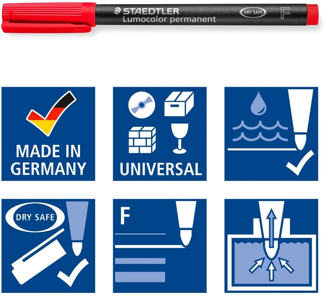 Alt view image 5 of 6 - 318-2 Lumocolor Universal Permanent Fine Pens - Red, Pack of 10 (318-2 VE)