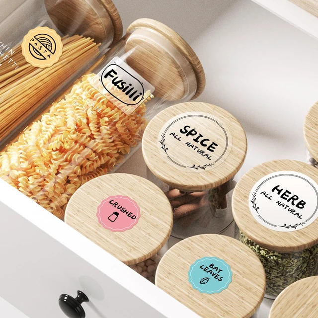 Alt view image 7 of 7 - Round Colorful Labels - 3 Rolls x 1.34'' (34x34mm), Food, Personalized, Home/School/Office