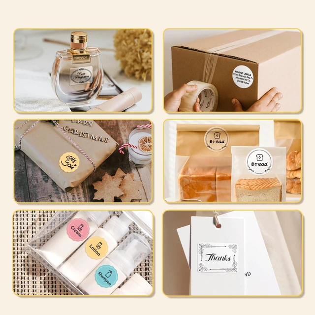 Alt view image 6 of 7 - Round Colorful Labels - 3 Rolls x 1.34'' (34x34mm), Food, Personalized, Home/School/Office