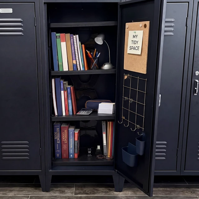 Alt view image 5 of 6 - 4 Tier Foldable Locker Organizer Shelf School Storage,Black