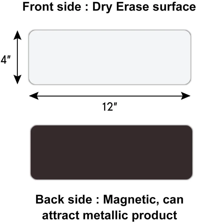 Alt view image 2 of 7 - Larger Magnetic Dry Erase Labels 12"x 4" White, Big Dry Erase Magnetic Labels for Whiteboards, Fridge, School Classroom, Pack of 10