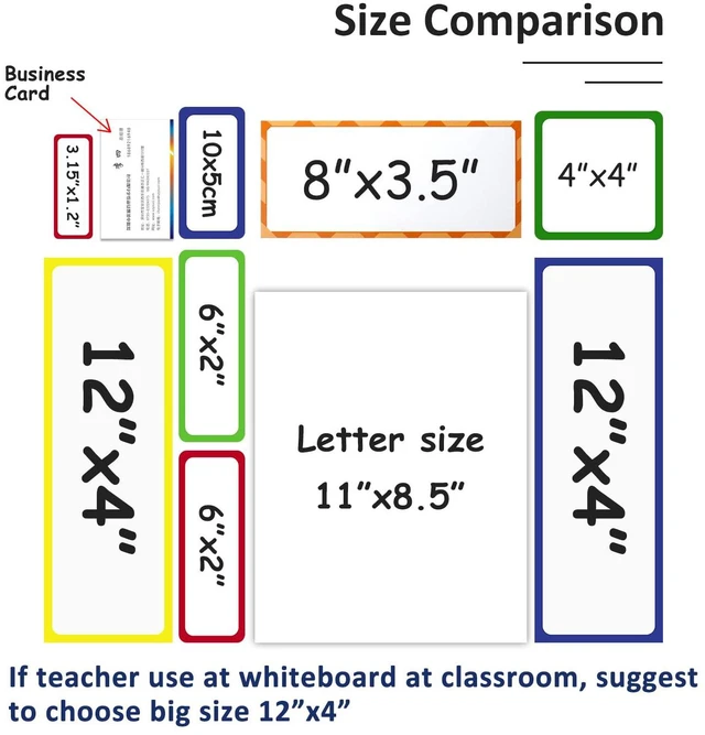 Alt view image 3 of 7 - Magnetic Dry Erase Labels Larger 12"x 4", Big Dry Erase Magnetic Labels for Whiteboards, Fridge, School Classroom, Pack of 8