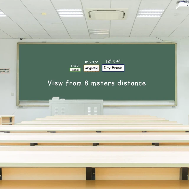 Alt view image 7 of 7 - Magnetic Dry Erase Labels Larger 12"x 4", Big Dry Erase Magnetic Labels for Whiteboards, Fridge, School Classroom, Pack of 8