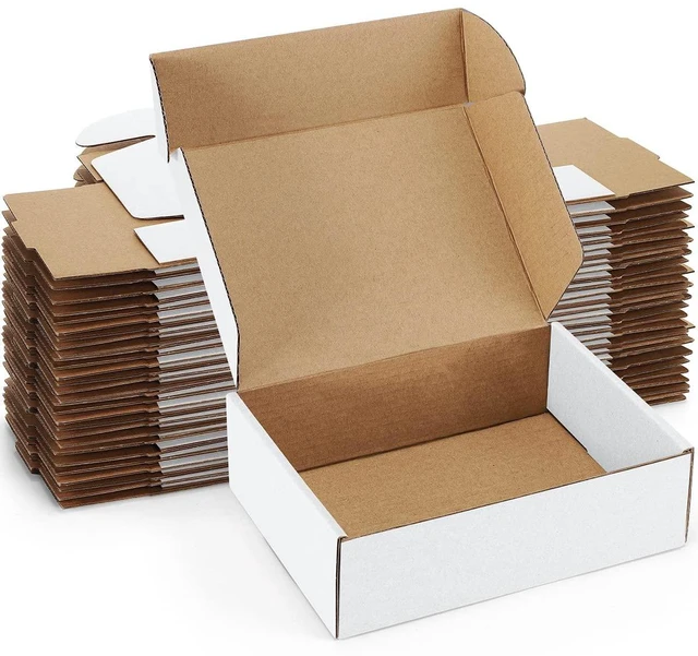 Main image of Shipping Boxes 7x5x2 inches White Small Mailing Boxes 25 Pack Cardboard Corrugated Box Mailers