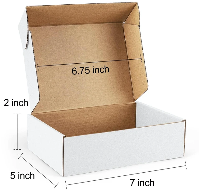 Alt view image 2 of 7 - Shipping Boxes 7x5x2 inches White Small Mailing Boxes 25 Pack Cardboard Corrugated Box Mailers