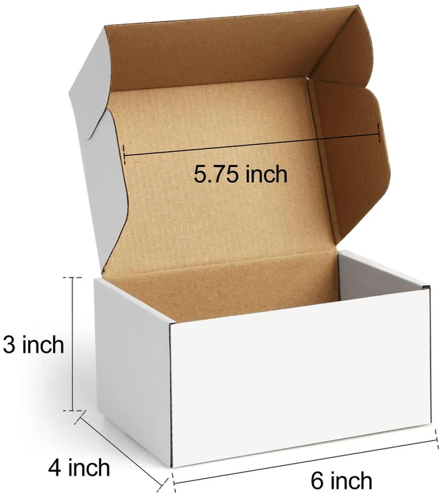 Alt view image 2 of 7 - Shipping Boxes 6x4x3 inches, Small Boxes for Packaging 25 Pack Small Mailing Boxes, White Cardboard Corrugated Box Mailers, Boxes for Packaging Small business