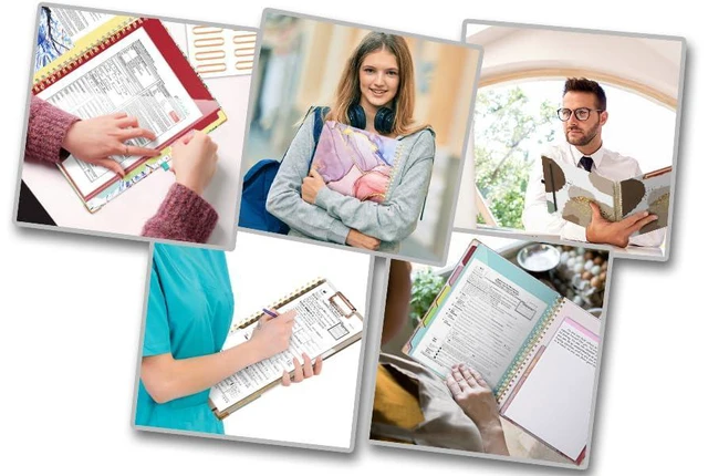 Alt view image 6 of 6 - Clipboard with Storage 8.5 X 11Padfolio Organizer, Spiral Portfolio Letter Size with Notepad, Pen Holder, 5 Extra Folder Divider Pages, Elastic Closure Nurse Essentials(Earthy Abstract)