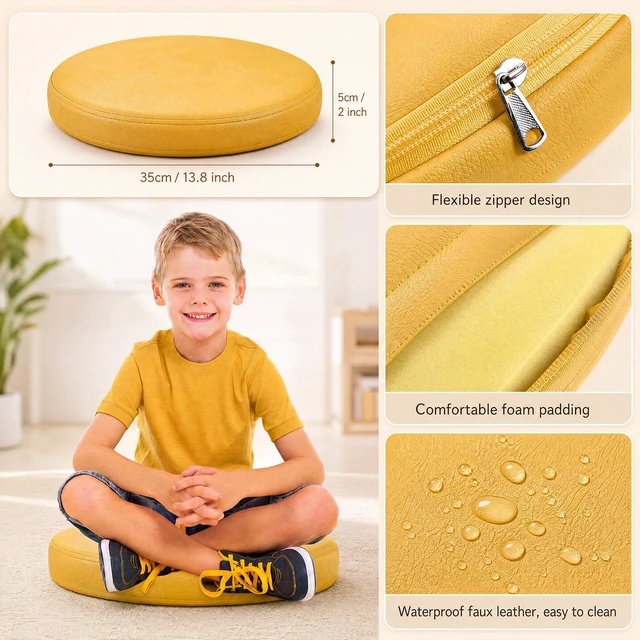 Alt view image 2 of 7 - 4 Pcs Extra Thick Flexible Seating Floor Cushions Assorted Colored Pillow Floor Cushions for Classroom Soft Flexible Seating for Kids Learning Sitting Daycare School Chair (Hippie Boho Color)